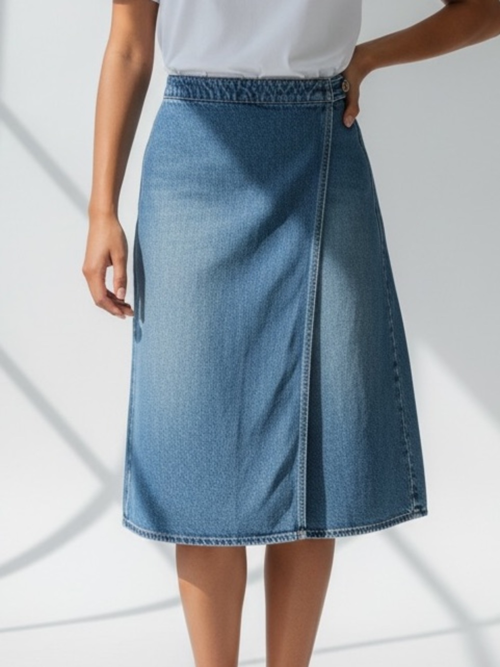 NWOT Citizens of Humanity midi wrap denim skirt 25